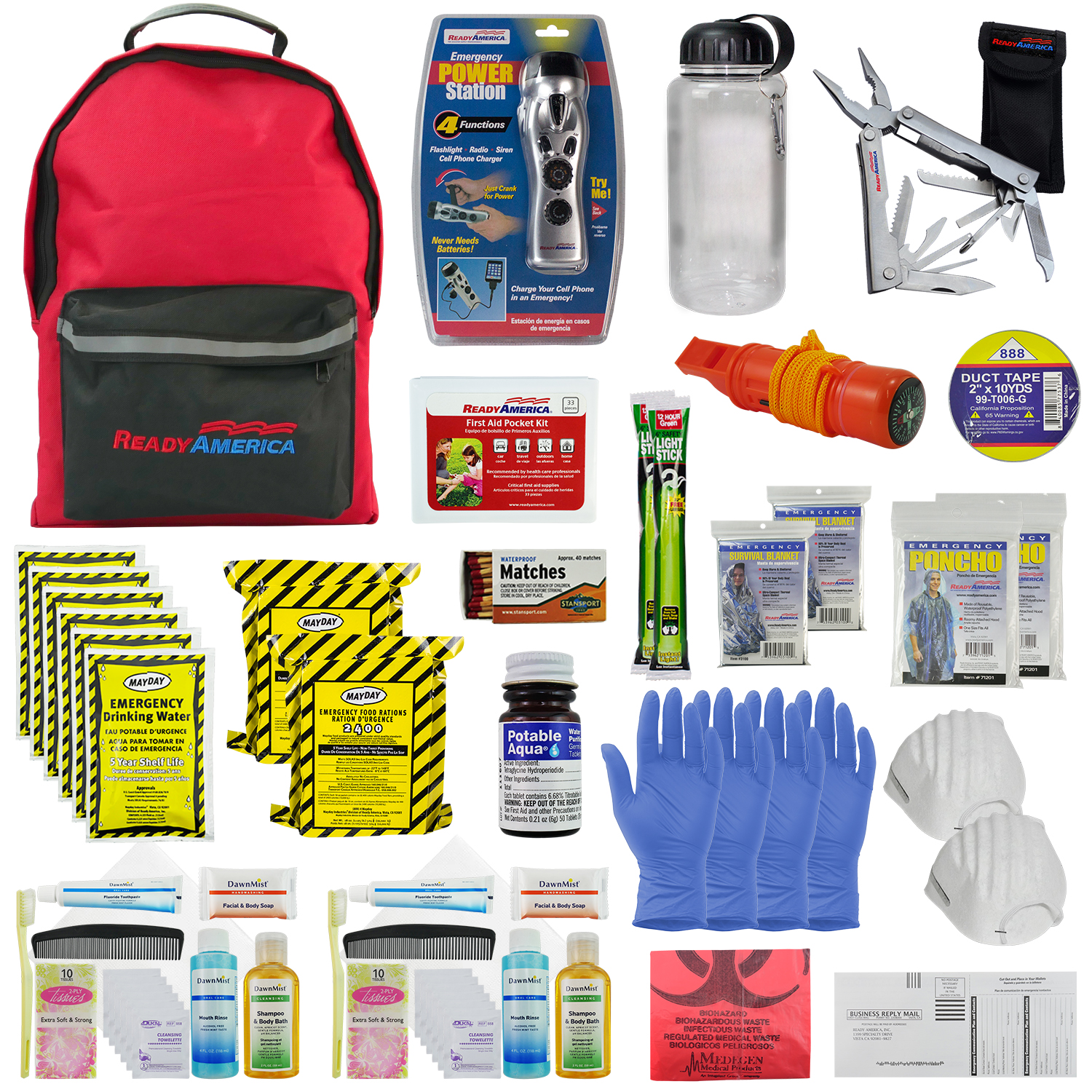 Emergency Survival Kit with Survival Gear tools first aid for backpack GO  bag