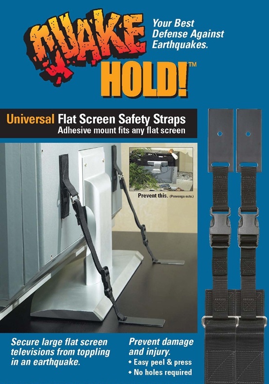 Quakehold! Furniture Strap Kit, Earthquake Fasteners for Disaster  Preparedness, Child Proof Safety Straps for RV, Home Office, Helps Prevent  Damage and Injury, Easy to Install, Oak - Securing Straps 